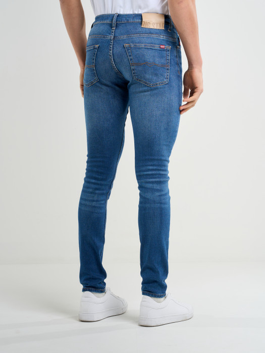 Pánske skinny fit rifle s nízkym pásom DERIC 368